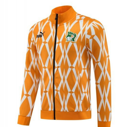 2024 Ivory Coast Orange Full Zipper Jacket+Pants
