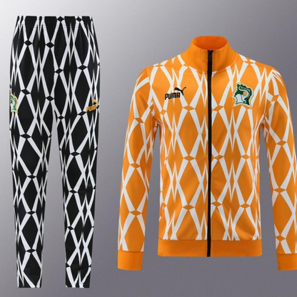 2024 Ivory Coast Orange Full Zipper Jacket+Pants