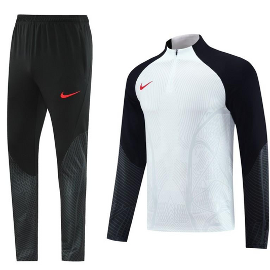2024 Nike White/Black Half Zipper Jacket+Pants