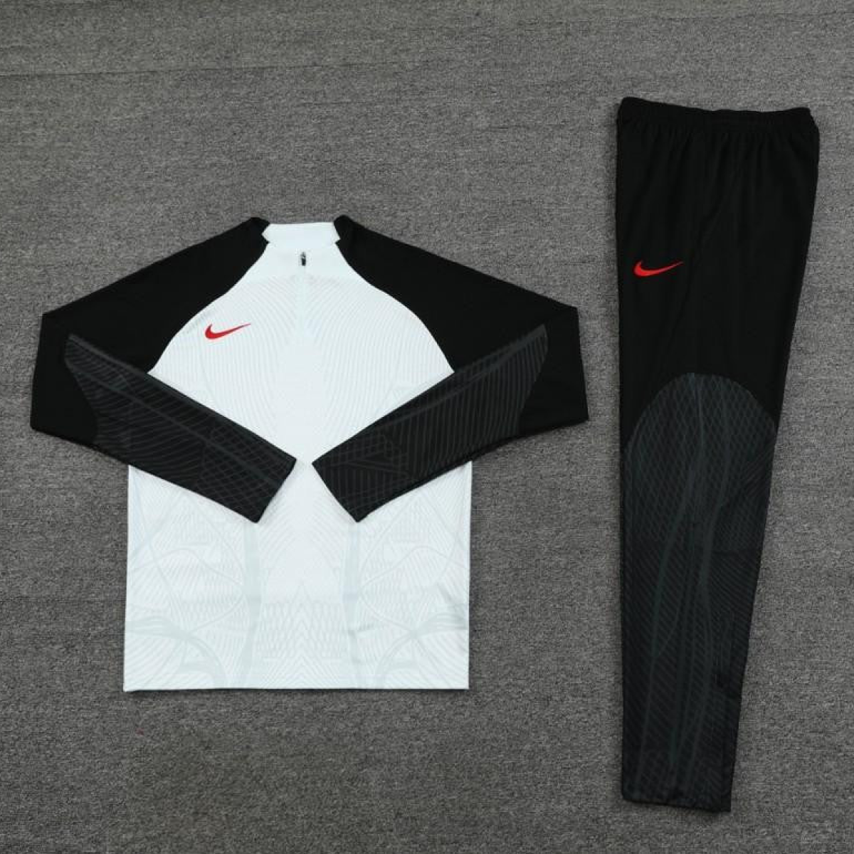 2024 Nike White/Black Half Zipper Jacket+Pants