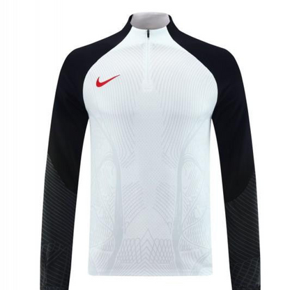 2024 Nike White/Black Half Zipper Jacket+Pants