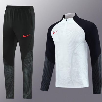 2024 Nike White/Black Half Zipper Jacket+Pants