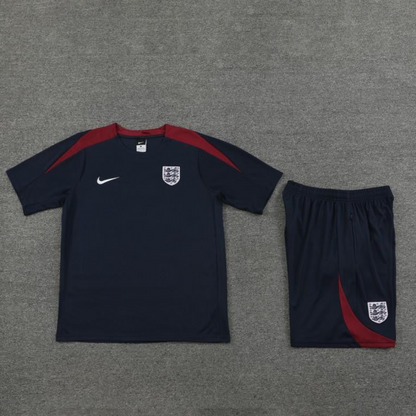 2024 England Navy Cotton Short Sleeve Jersey+Shorts