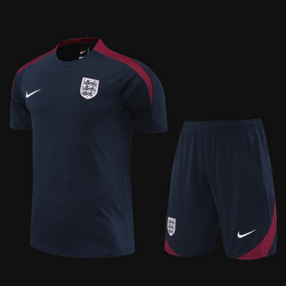 2024 England Navy Cotton Short Sleeve Jersey+Shorts