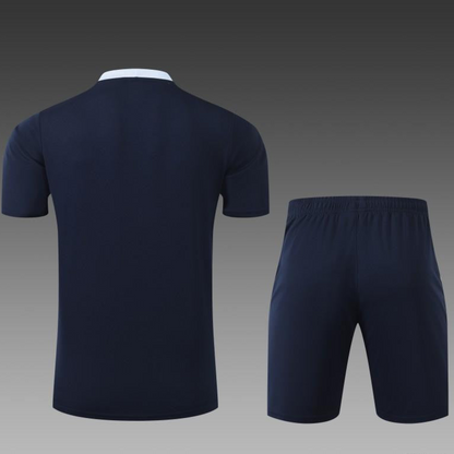 2024 France Cotton Navy Short Sleeve Jersey+Shorts