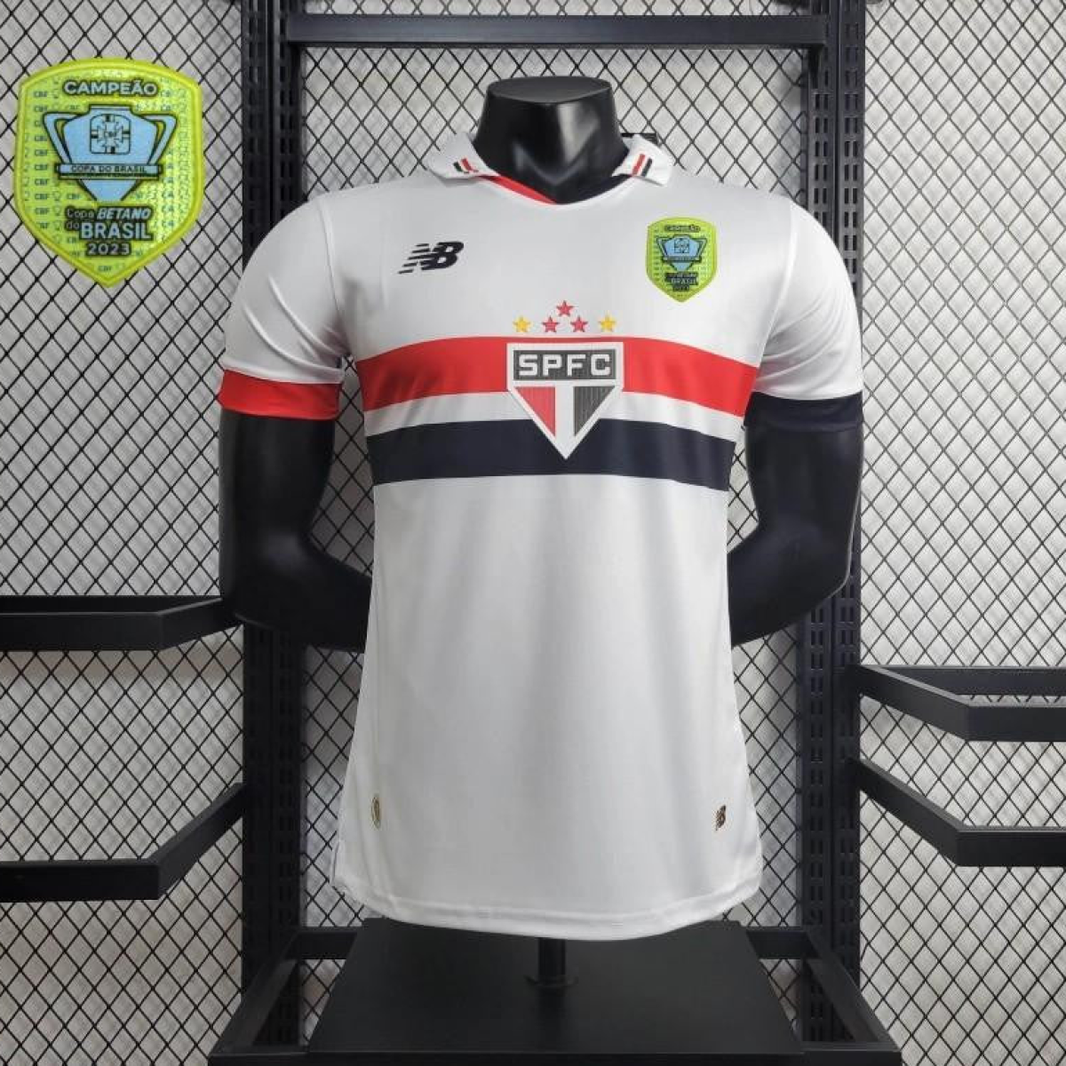 Player Version 2024/25 Sao Paulo Home Jersey + All Sponsors and Chest Patch