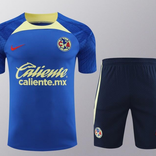 24/25 Club America Blue/Yellow Short Sleeve Jeresy+Shorts