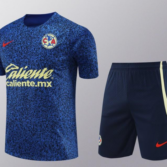24/25 Club America Navy Vest Short Sleeve Jeresy+Shorts