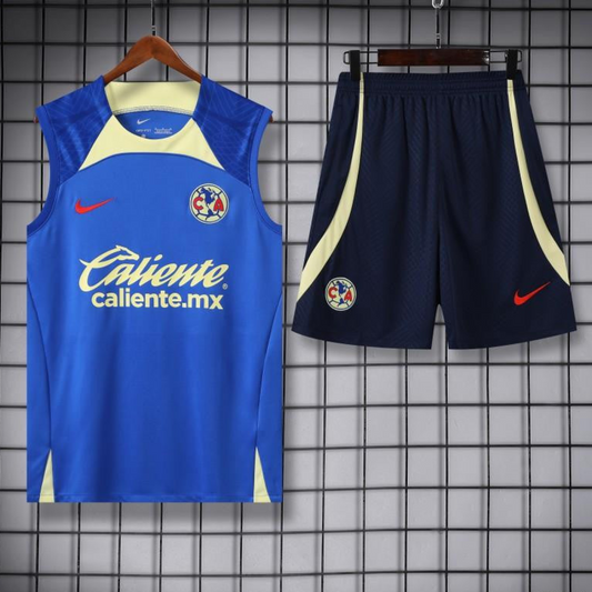 24/25 Club America Blue/Yellow Vest Jeresy+Shorts