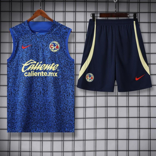 24/25 Club America Blue Vest Jeresy+Shorts