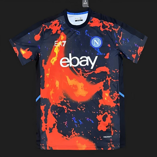 24/25 EA7 Napoli 2024 Pre-Match bright Red Volcanic Lava Pattern Jersey