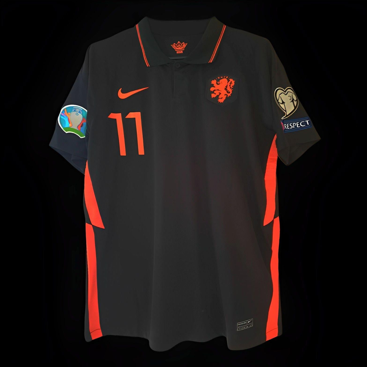 Retro 2020 Netherlands Away Black Jersey