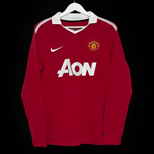 Retro 10/11 Manchester United Home Long Sleeve Jersey