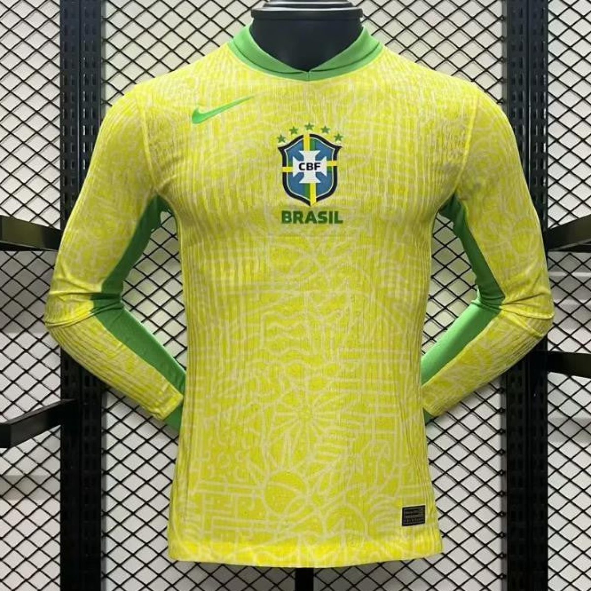 Player Version 2024 Brazil Home Long Sleeve Jersey