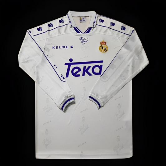 Retro 95/96 Real Madrid Home Long Sleeve Jersey