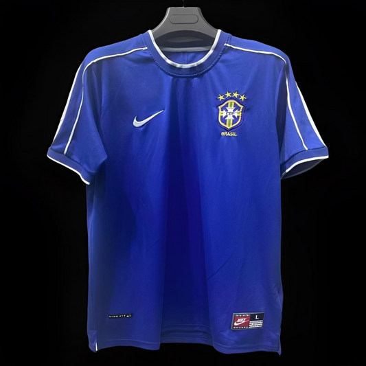 Retro 1998 Brazil Away Blue Jersey
