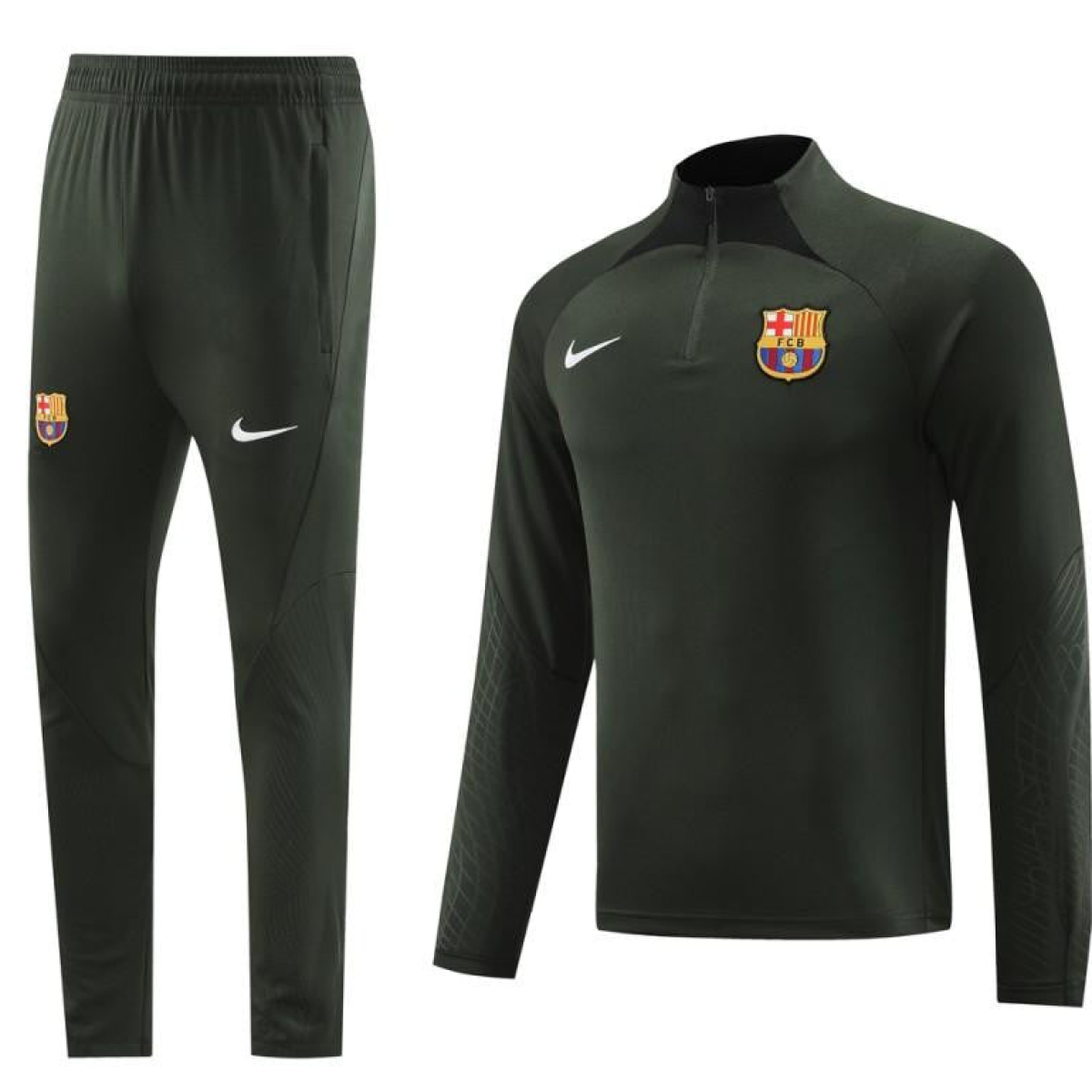 23/24 Barcelona Dark Green Half Zipper Jacket+Pants