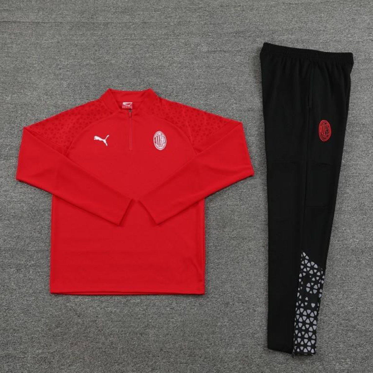 23/24 AC Milan Red Half Zipper Jacket+Pants