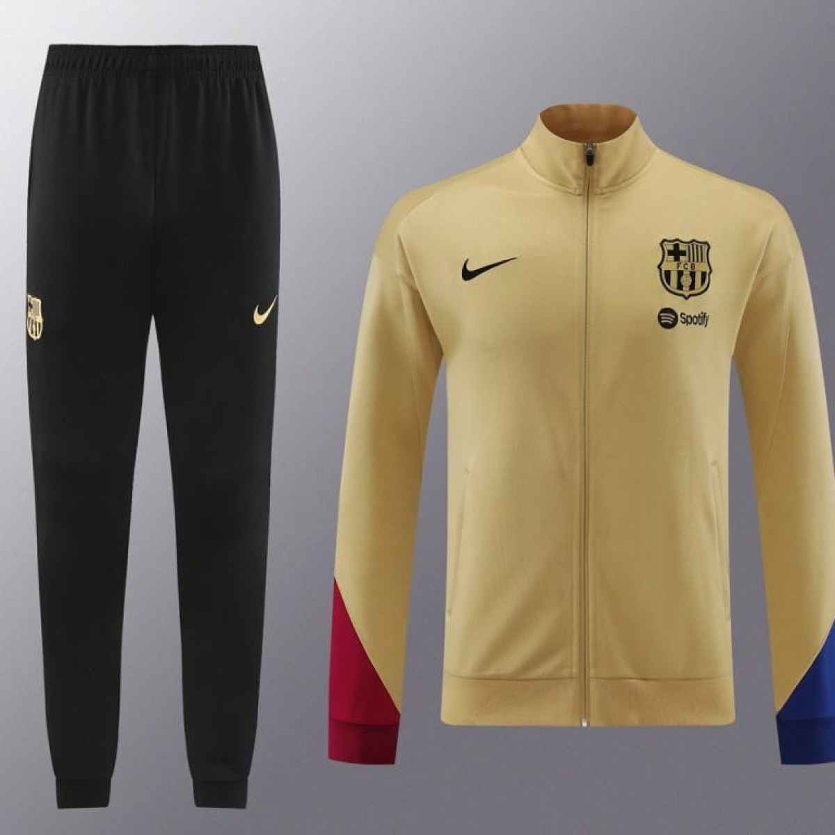 23/24 Barcelona khaki Full Zipper Jacket+Pants