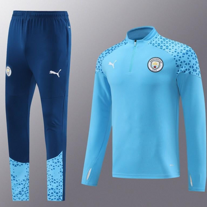 23/24 Manchester City Blue Half Zipper Jacket+Pants
