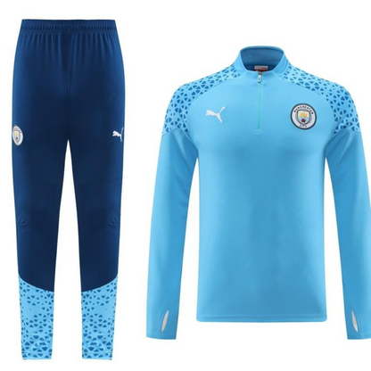 23/24 Manchester City Blue Half Zipper Jacket+Pants