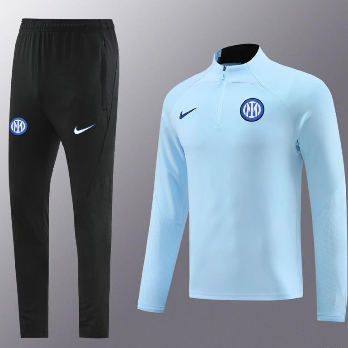 23/24 Inter Milan Light Blue Half Zipper Jacket+Pants