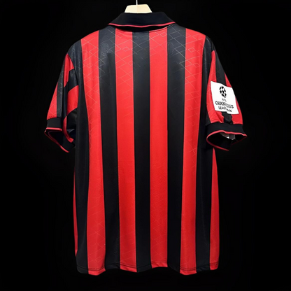 Retro 93/94 AC Milan Home Champion League Jersey With Patches