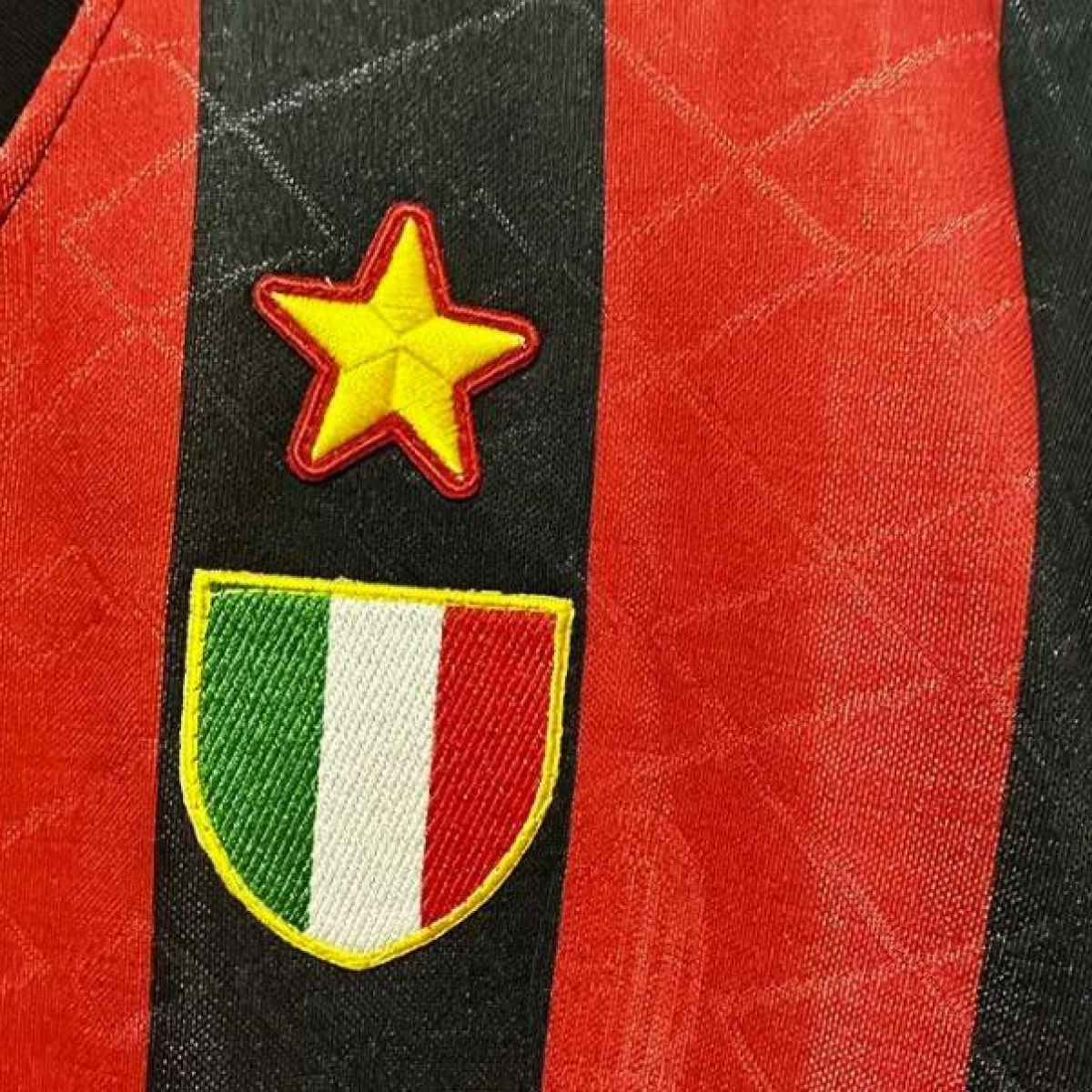 Retro 93/94 AC Milan Home Champion League Jersey With Patches