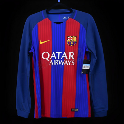 Retro 16/17 Barcelona Home Long Sleeve Jersey