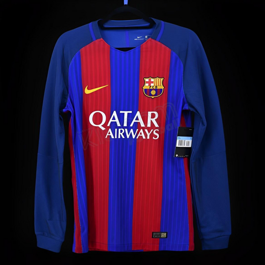Retro 16/17 Barcelona Home Long Sleeve Jersey