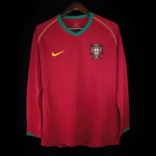 Retro 2006 Portugal Home Long Sleeve Jersey