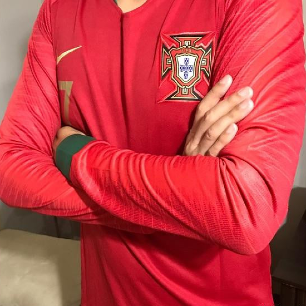 Retro 2018 Portugal Home Long Sleeve Jersey