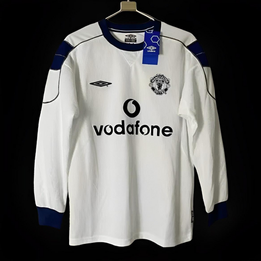 Retro 00/1 Manchester United Away Long Sleeve White Jersey