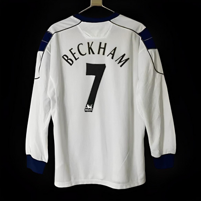 Retro 00/1 Manchester United Away Long Sleeve White Jersey