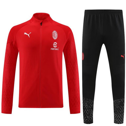23/24 AC Milan Red Half Zipper Jacket +Pants