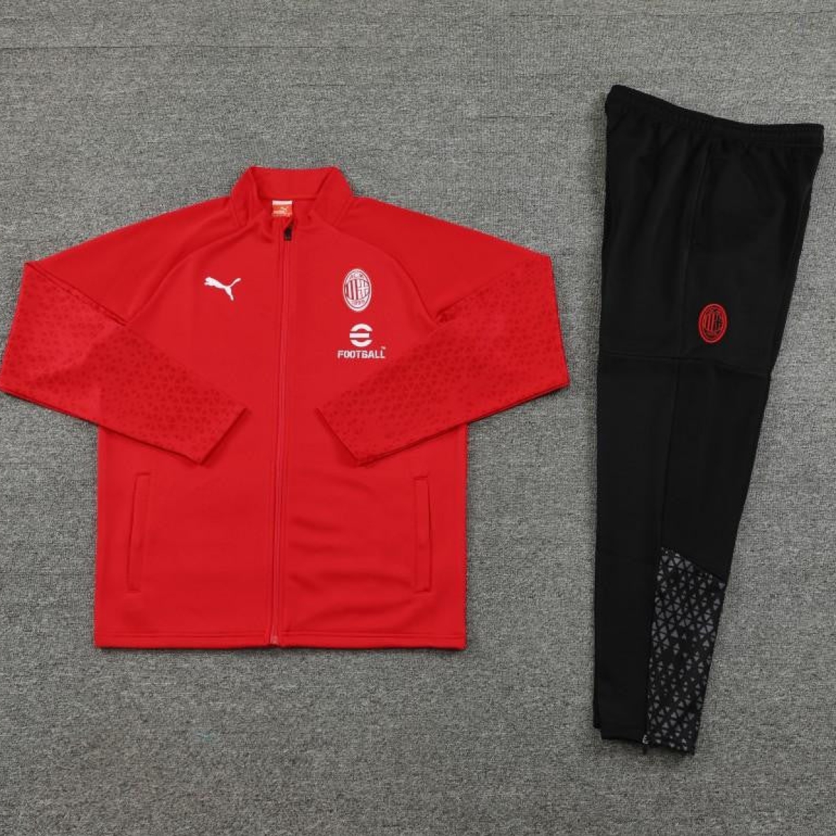 23/24 AC Milan Red Half Zipper Jacket +Pants