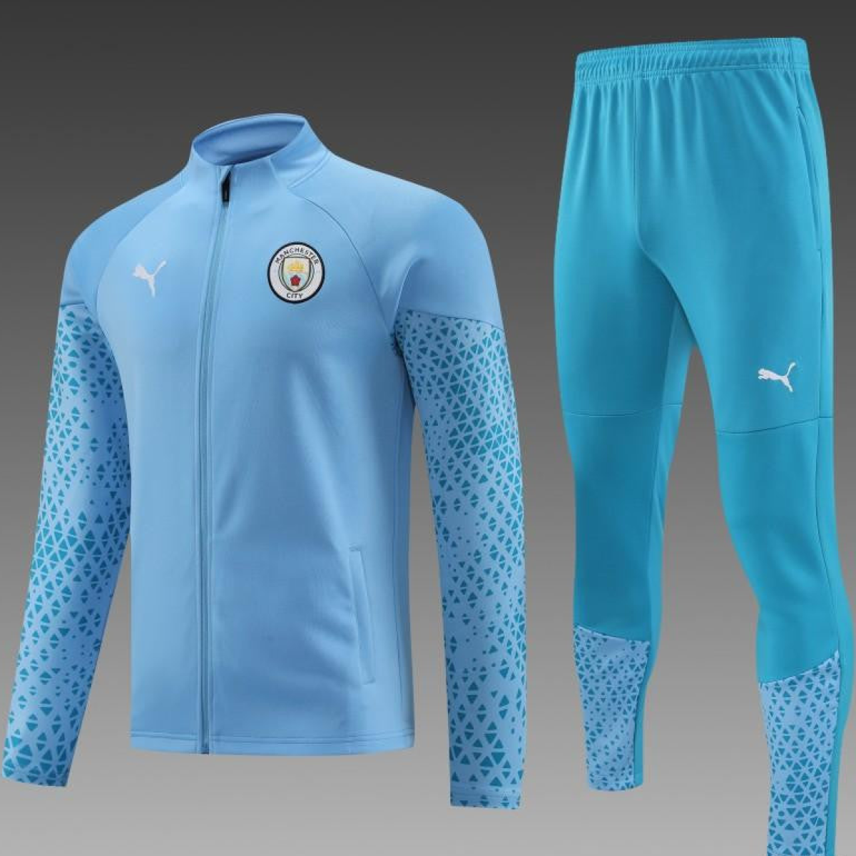 23/24 Manchester City Blue Full Zipper Jacket+Pants
