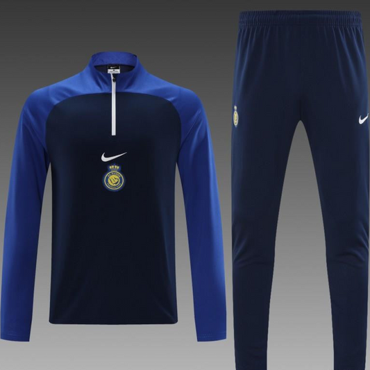 23/24 Al-Nassr Black/Blue Half Zipper Jacket +Pants