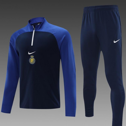23/24 Al-Nassr Black/Blue Half Zipper Jacket +Pants