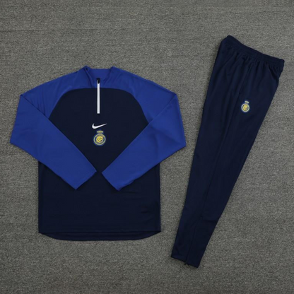 23/24 Al-Nassr Black/Blue Half Zipper Jacket +Pants