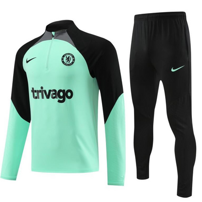 23/24 Chelsea Green/Black Half Zipper Jacket+Pants