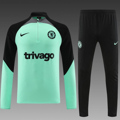23/24 Chelsea Green/Black Half Zipper Jacket+Pants