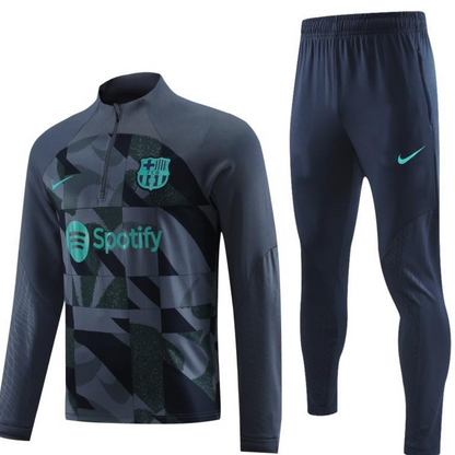 23/24 Barcelona Grey Half Zipper Jacket+Pants