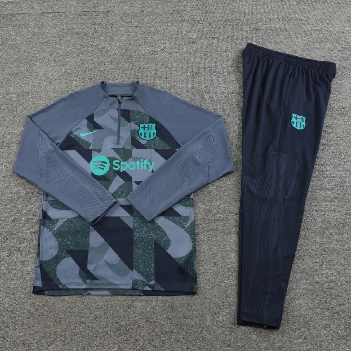 23/24 Barcelona Grey Half Zipper Jacket+Pants