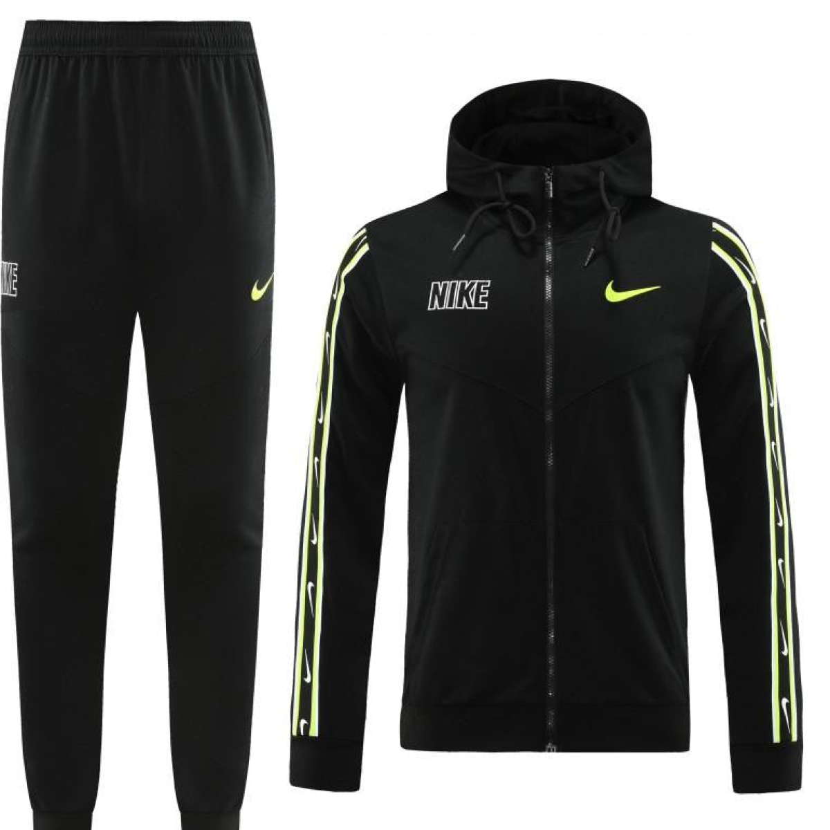 23/24 NIKE Black/Green Full Zipper Hooide Jacket+Pants