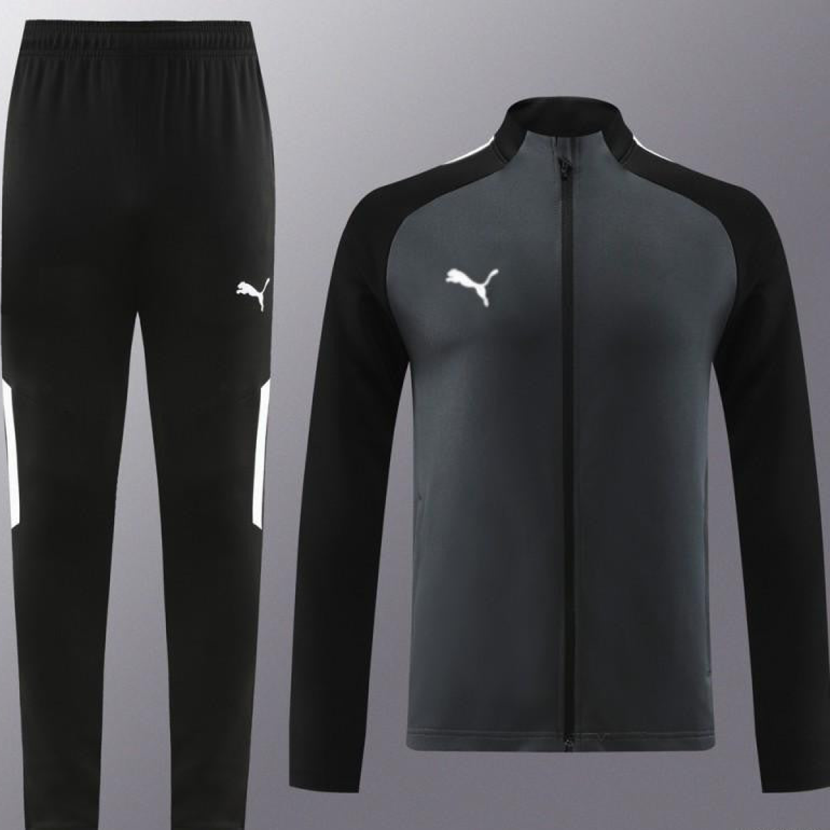 23/24 PUMA Black/Grey Full Zipper Hooide Jacket+Pants