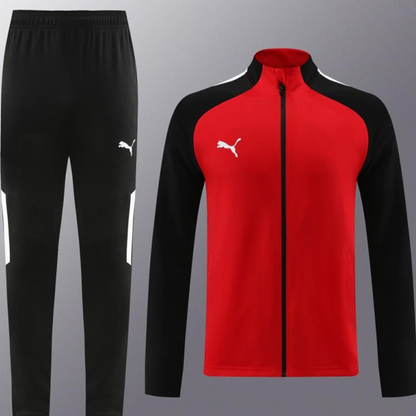 23/24 PUMA Black/Red Full Zipper Hooide Jacket+Pants