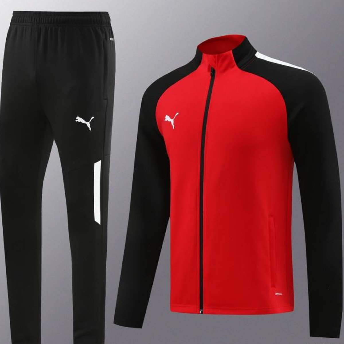 23/24 PUMA Black/Red Full Zipper Hooide Jacket+Pants