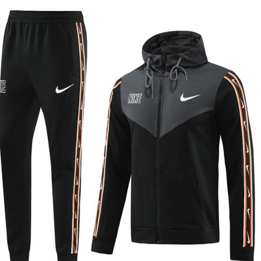 23/24 NIKE Black/Grey Full Zipper Hooide Jacket+Pants