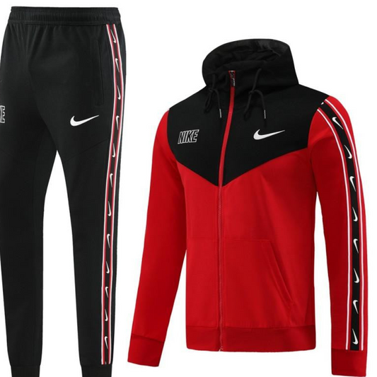 23/24 NIKE Black/Red Full Zipper Hooide Jacket+Pants